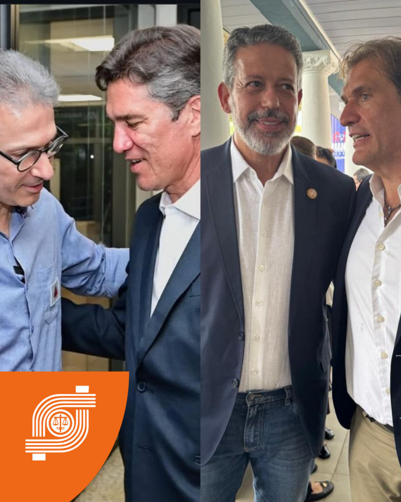 Os sócios Eduardo Diamantino e Frederico Diamantino estiveram presentes na abertura da 90ª ExpoZebu.