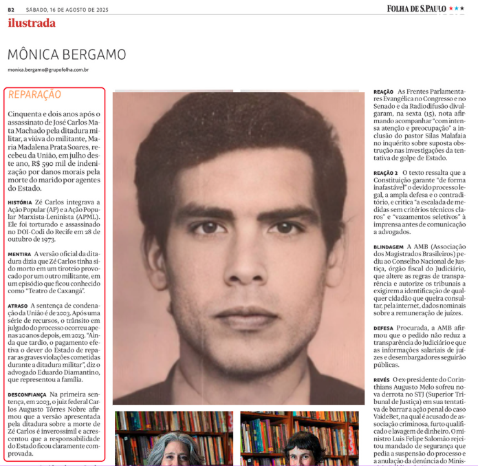 Viúva de morto pela ditadura recebe R$ 590 mil de indenização após 52 anos do assassinato