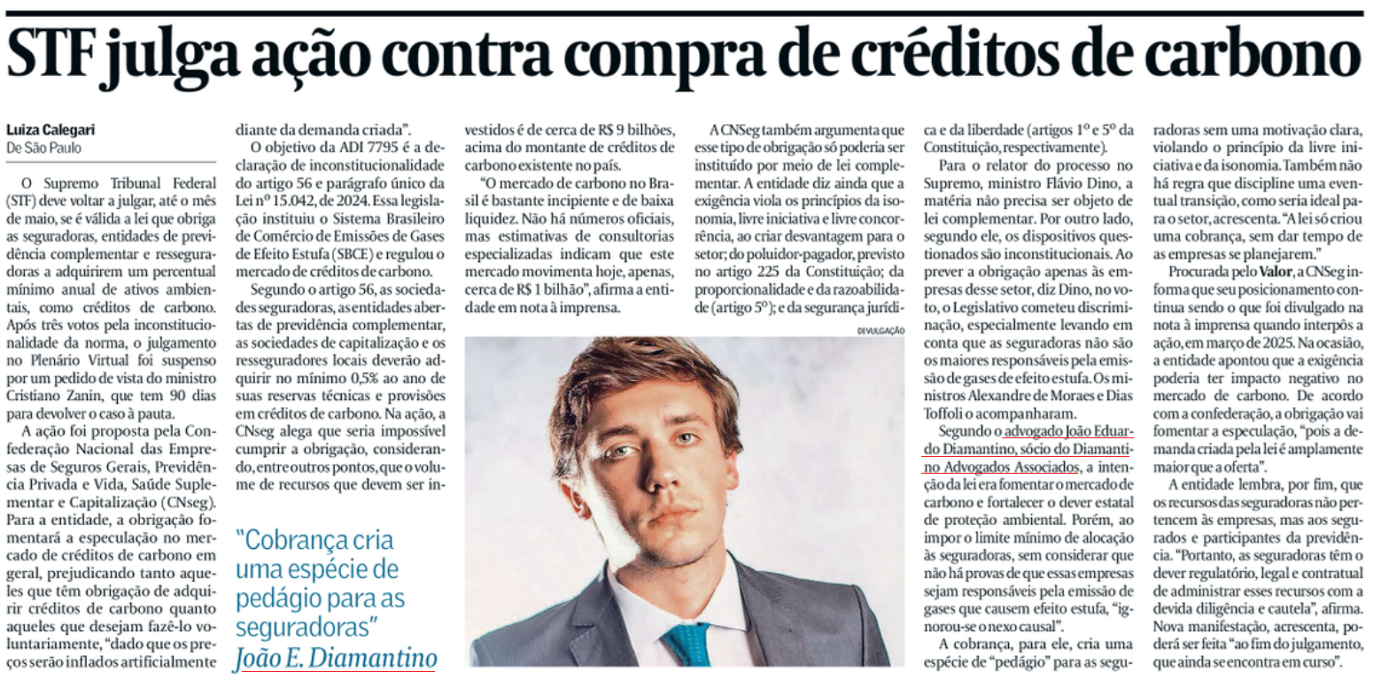 STF julga ação contra compra de créditos de carbono.